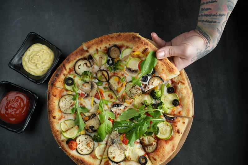 Marco's special pizza with fresh toppings and cheese